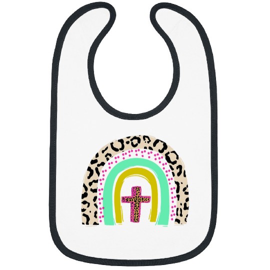 He Is Risen Leopard Rainbow Christian Jesus Easter Day Bibs