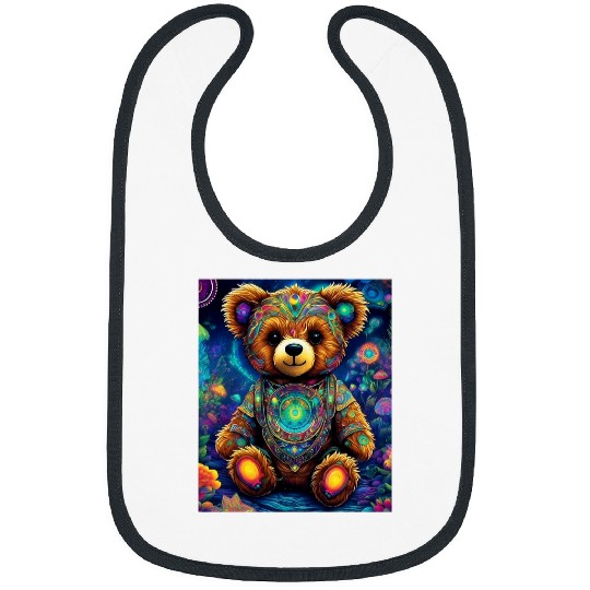 Bear Pet psychedelics Teddy Bear Rave Festival Essential Graphic Bibs