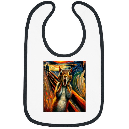 Squirrel Pet Expressionist Scream Squirrel Lovers Artistic Squirrel Bibs