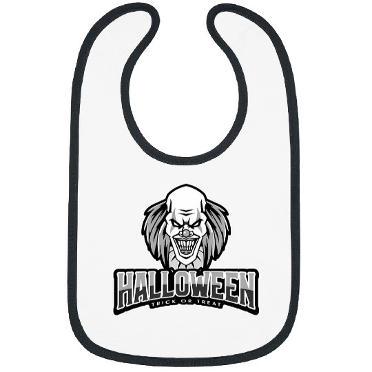 Black Mens Halloween Spooky Clown s Halloween Bibs