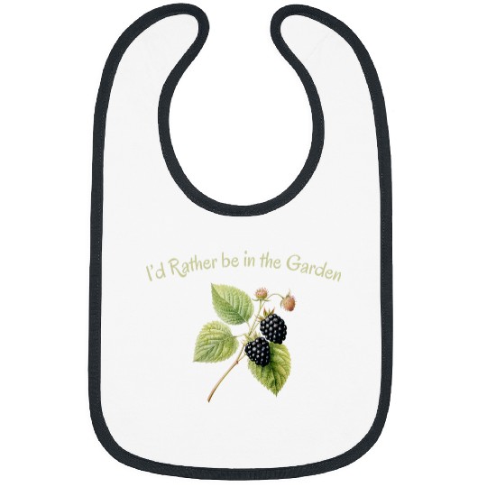 Id Rather Be in the Garden Fruit Blackberry Graphic Bibs