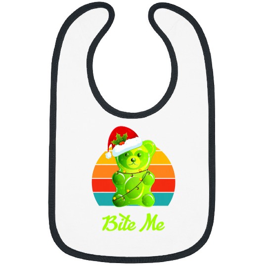 Bear Pet Bite Me Colorful Gummy Bear Christmas Candy Illustration Bibs