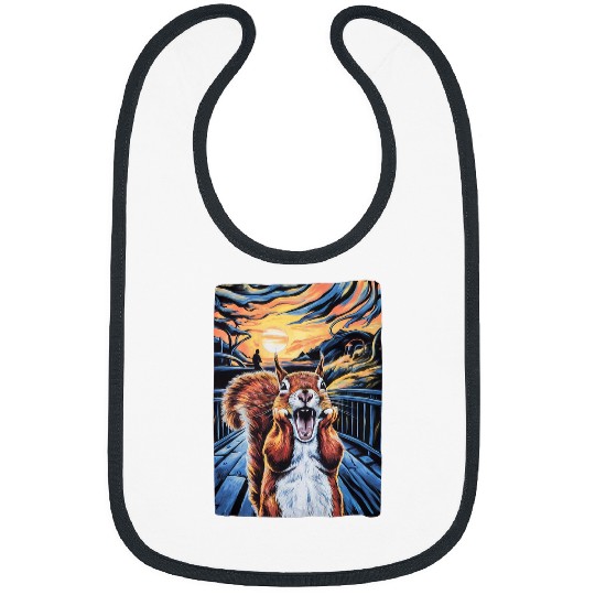 Squirrel Pet Expressionist Scream Squirrel Lovers Artistic Bibs