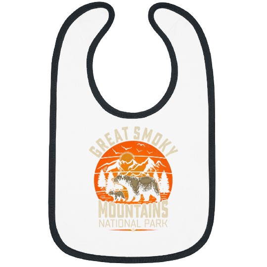 Bear Pet Great Smoky Mountains National Park Retro Sunset Bear 80s Bibs
