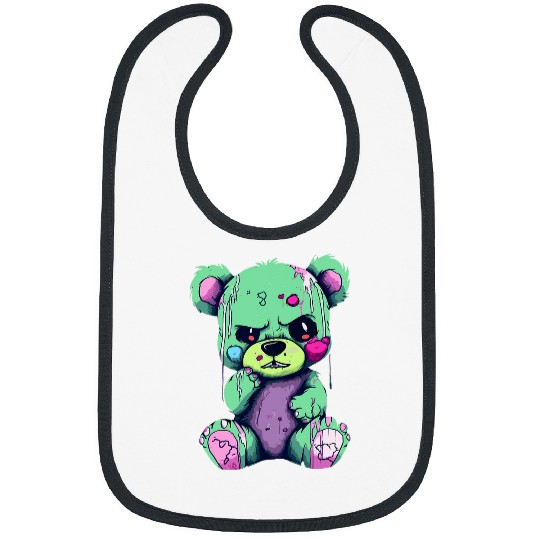 Bear Pet Creepy Teddy Bear Pastel Goth Stuffed Toy Menhera Anime Bibs