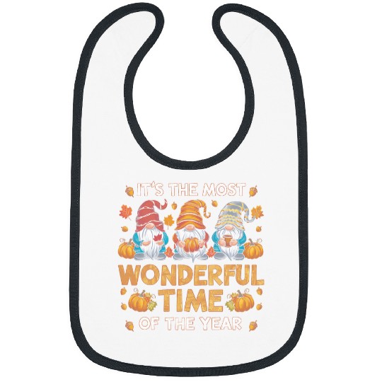 Coffee Fun Gnomies Fall Autumn Pumpkin Maple Leaves Coffee Women Bibs