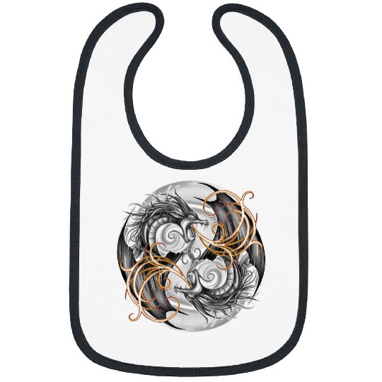 Dragon Pet YingYang Orange Fires Breathing Chinese Dragon Balance Bibs