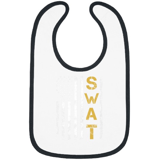 Police Job Retired SWAT American Flag Police Officer Thin Blue Line Bibs