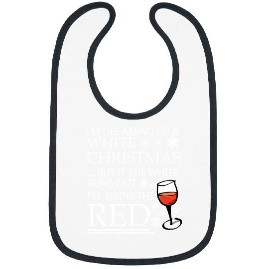 Wines Fun White Christmas 55 glass Bibs