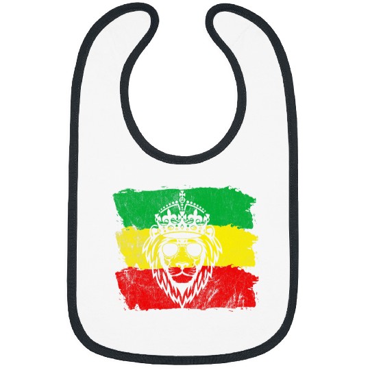 Lion Pet like reggae green red yellow Bibs