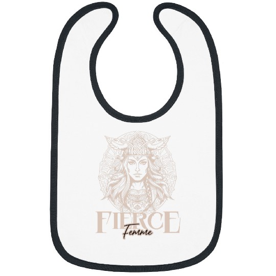 Fierce Femme Viking Warrior Funny Adult Gen Z Humor Trendy Bibs