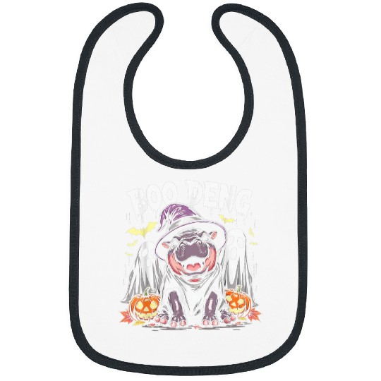 Hippo Pet Moo Deng Funny Pygmy Hippopotamus Halloween 3 Bibs