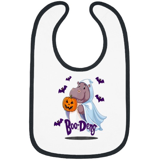 Hippo Pet Moo Deng Cute Baby Pygmy Hippo Funny Moo Deng Halloween 3 Bibs