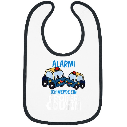 Kids Alarm I Will Be Great Cousin Police Carss Funny Cousin Bibs