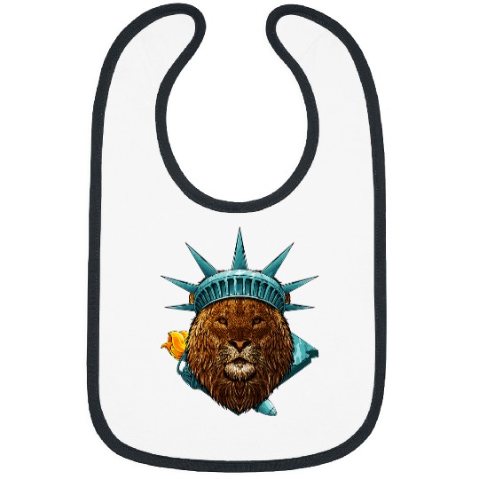 Lion Pet Statue Of Liberty Lion 4th Of July Animal USA America Bibs
