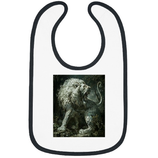 Lion Pet Powerful Strong Victorian Angry Ivory Lion Fantasy Art 1 Bibs