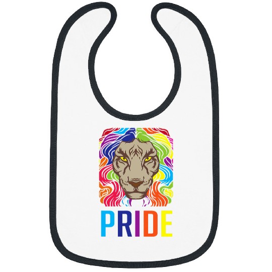 Lion Pet Pride Rainbow Lion Lovely Outfit Ally LGBTQ Pride Symbol Bibs
