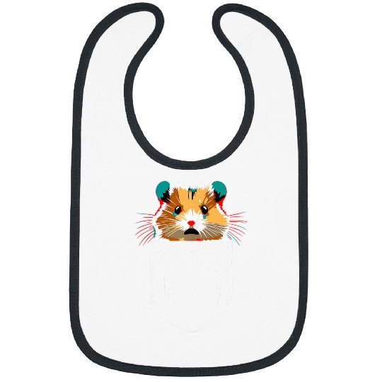 Hamster Pet Sad Hamster Meme Cute Hamster in Pocket with Watery Eyes Bibs