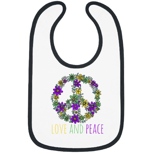 Cool Love and Peace flour Hippie Sign Mardi Gras Bibs