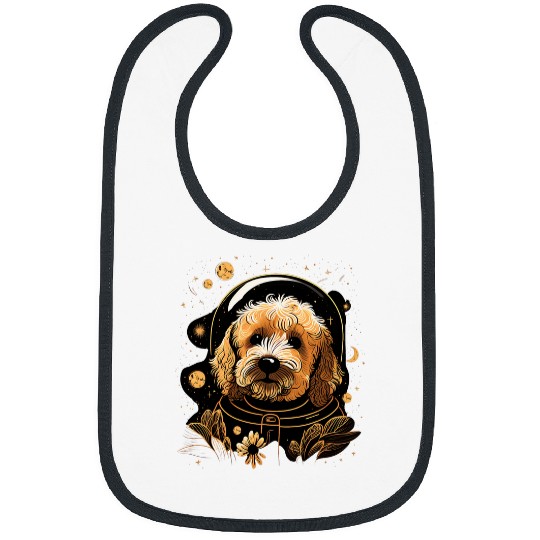 Outer Space Goldendoodle on Galaxy Astronaut Golden Doodle Bibs