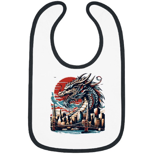 Dragon Pet SF City Golden Gate Bridge and Transamerica Pyramid Bibs