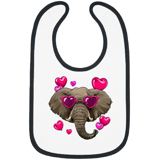 Elephant Pet Valentines Elephan African Animal Face Elephant Lover Bibs