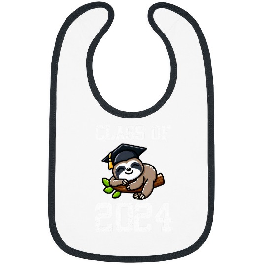 Sloth Pet Dabbings Sunglasses Senior Class Of 2024 Graduation Bibs