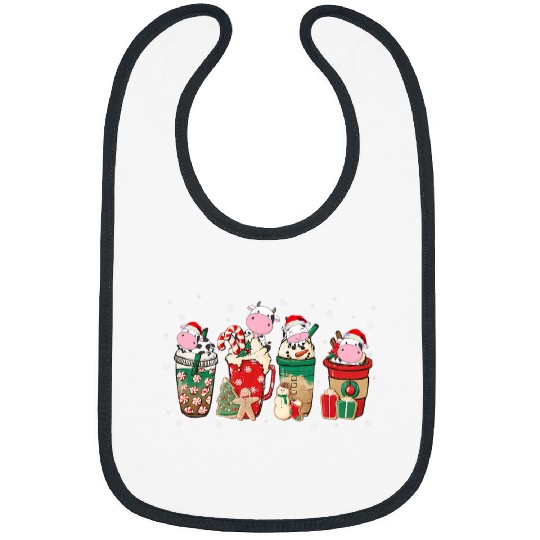 Coffee Fun Baby Cow Gingerbread Christmas Coffee Cups Latte Drink Bibs