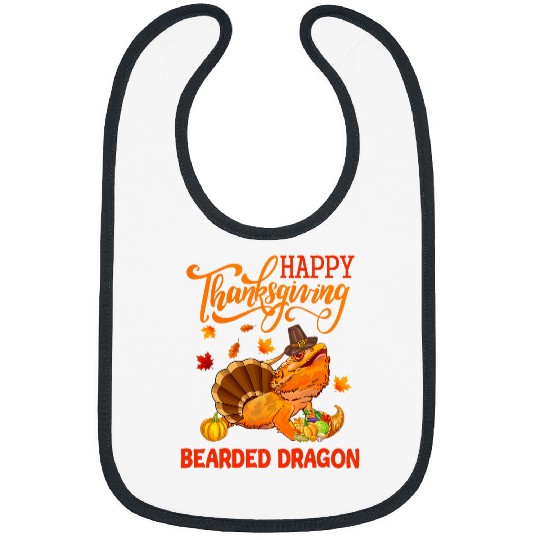 Happy Thanksgiving Bearded Dragon Costume Turkey Fall Leaves Bibs