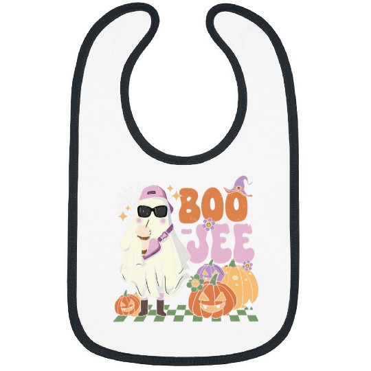 Coffee Fun Boojee ghosts Drinking Coffee Spooky Halloween Pumpkin Bibs