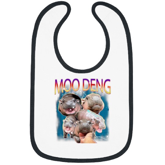 Hippo Pet Moo Deng Funny MooDeng Baby Pygmy Hippo Cute Zoo Bootleg Bibs