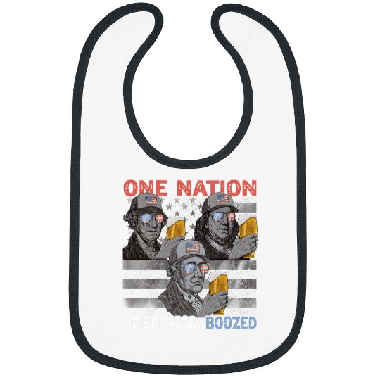 Beer Fun Beer Presidents 4th of July One Nation under God Boozed Men Bibs