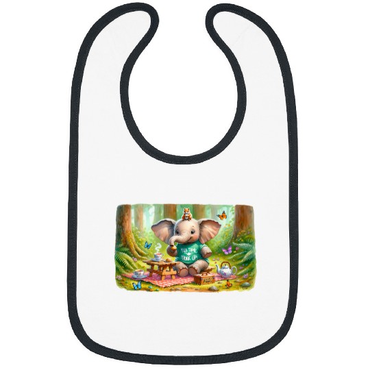 Elephant Pet Trunk Up Tea Time Enchanted Forest Tea Party Bibs