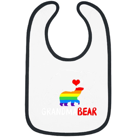 Bear Pet Grandma Bear Proud Mom Mama Rainbow LGBT Pride Mother Day Bibs