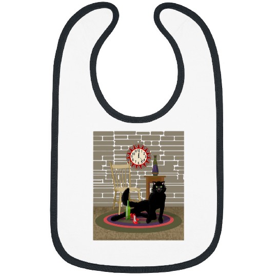 Wines Fun Cat Lady Midnight Shift Wines Red Shoes Black Feline Funny Bibs