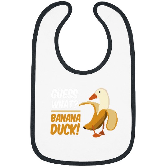 Duck Pet Guess What Banana Duck Funny Duck Pun 3 Bibs