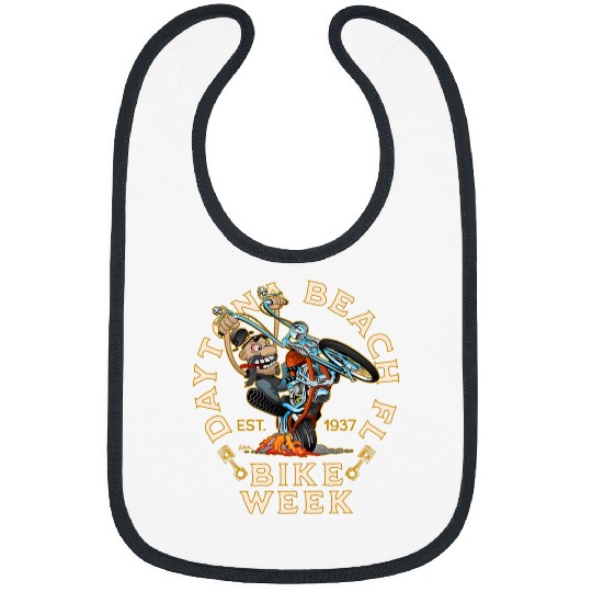Daytona Beach Florida Bike Week Funny Motorcycle Cartoon Bibs