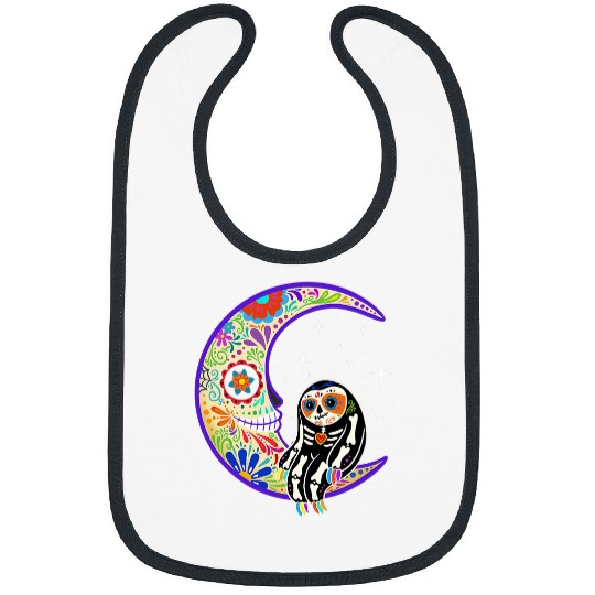 Sloth Pet Dia de Los Muertos Skeletons Sugar Bibs