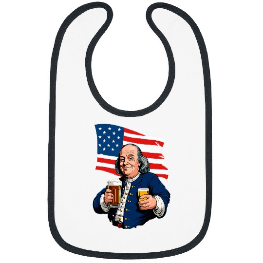 Beer Fun Boozing Benjamin Franklin With Beer Mug Funny Bibs