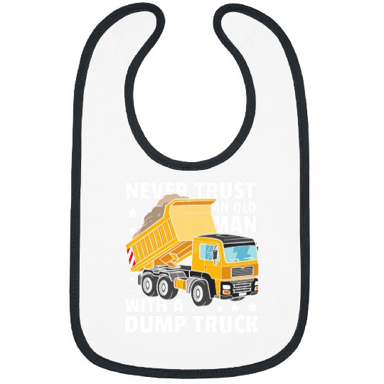 Old Man Dump Truck Driver Funny Garbage Trucker 2 Bibs