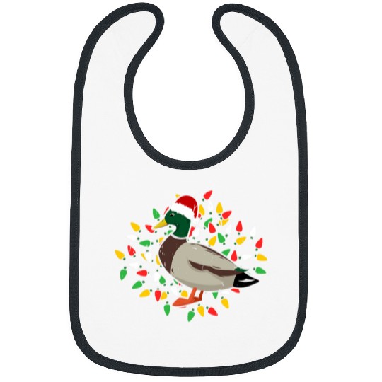 Duck Pet Holiday xmass Lighting Santa Hat Mallard Duck Bird Christmas Bibs