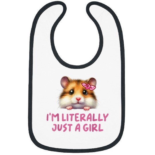 Hamster Pet Funny I m Literally Just a Girl Sad Hamster Meme 17 Bibs