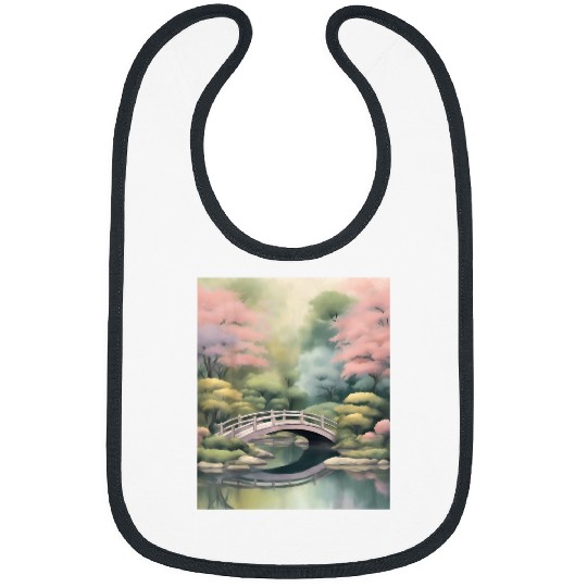 Japanese Garden Bridge Spring Pastel Renewal Bibs