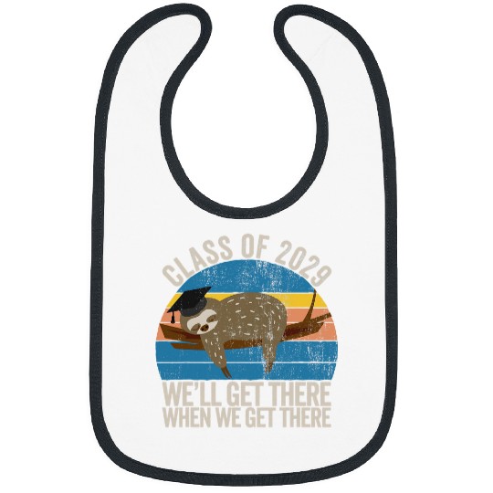 Sloth Pet Distressed 5th Grade Class Of 2029 Sloth Grow With Me Bibs