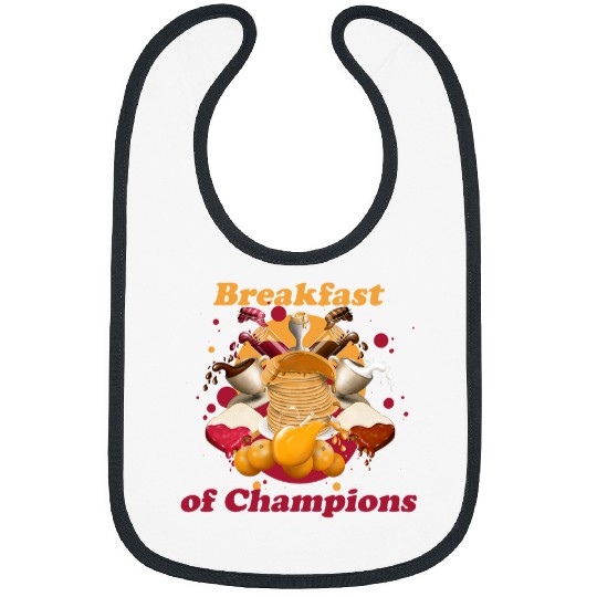 Coffee Fun Breakfast of Champions Food Brunch Coffee Eggs Pancake Food Bibs