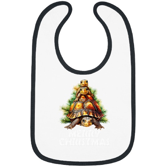 Turtle Pet Eastern Box Turtle Chritmas TreeMerry Christmas Bibs