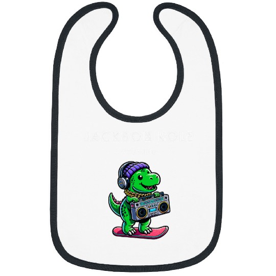 Jackson Hole Wyoming Cute Snowboard TRex Bibs