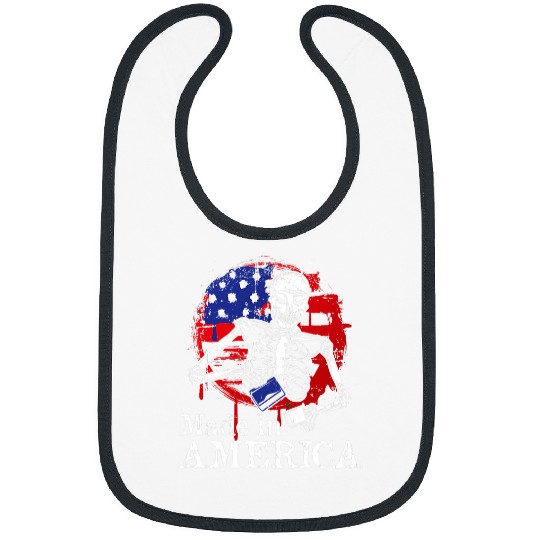 Coffee Fun Made in America Skeletons Drinking Coffee American Flag Bibs