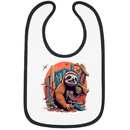 Sloth Pet Japan Kaiju Anime Sloth Monster Creature Bibs