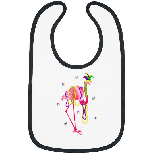 Jester Pink Flamingo Bird Animal Cute Mardi Gras Carnival Bibs